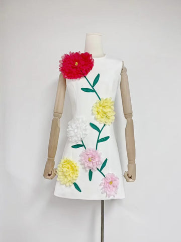 Dress Dress 2025 Summer Fashion Trend Design Three-Dimensional Flower Embroidery Vest Skirt